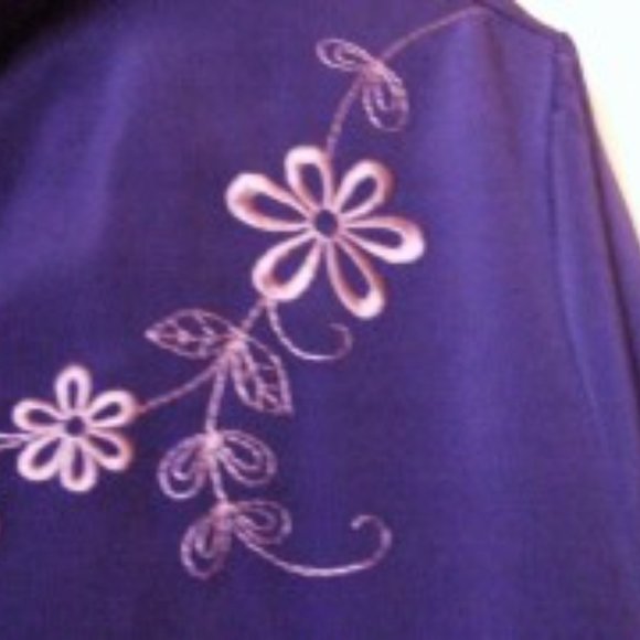 Maggie Sweet 100 % Silk  Large 3 Piece Blue Pants Outfit - Picture 4 of 6